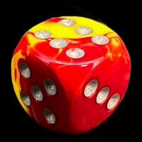 Chessex Gemini Red & Yellow 16mm D6 Spot Dice