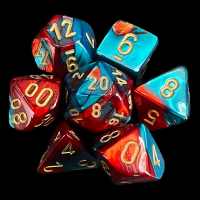 Chessex Gemini Red & Teal 7 Dice Polyset