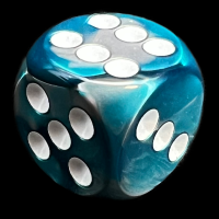 Chessex Gemini Steel & Teal 16mm D6 Spot Dice