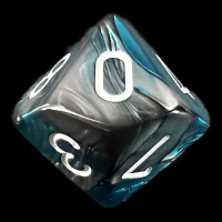 Chessex Gemini Steel & Teal D10 Dice
