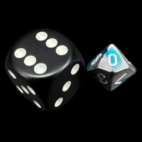 Chessex Gemini Steel & Teal MINI D10 Dice