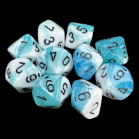 Chessex Gemini Teal & White 10 x D10 Dice Set