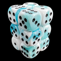 Chessex Gemini Teal & White 12 x D6 Dice Set