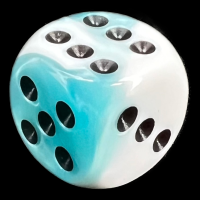 Chessex Gemini Teal & White 16mm D6 Spot Dice