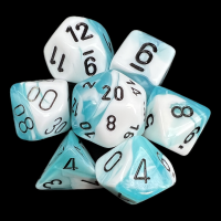 Chessex Gemini Teal & White 7 Dice Polyset