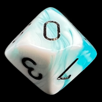 Chessex Gemini Teal & White D10 Dice