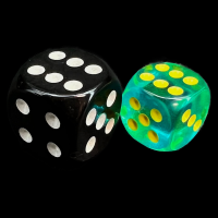 Chessex Gemini Translucent Green & Teal 12mm D6 Spot Dice