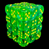 Chessex Gemini Translucent Green & Teal 36 x D6 Dice Set