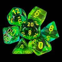 Chessex Gemini Translucent Green & Teal 7 Dice Polyset