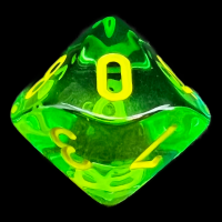 Chessex Gemini Translucent Green & Teal D10 Dice