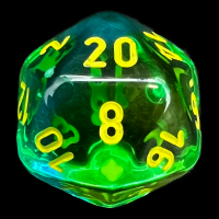 Chessex Gemini Translucent Green & Teal D20 Dice