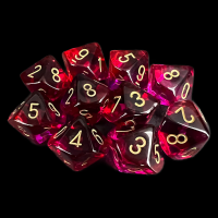 Chessex Gemini Translucent Red & Violet 10 x D10 Dice Set