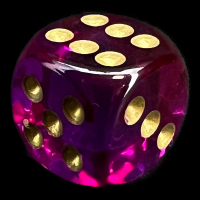 Chessex Gemini Translucent Red & Violet 16mm D6 Spot Dice