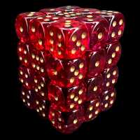 Chessex Gemini Translucent Red & Violet 36 x D6 Dice Set