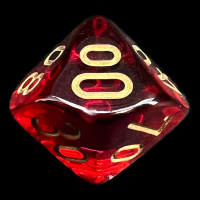 Chessex Gemini Translucent Red & Violet Percentile Dice