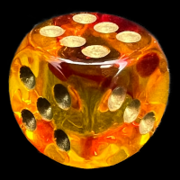 Chessex Gemini Translucent Red & Yellow 16mm D6 Spot Dice