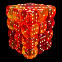 Chessex Gemini Translucent Red & Yellow 36 x D6 Dice Set
