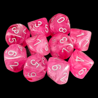 Chessex Ghostly Glow Pink 10 x D10 Dice Set