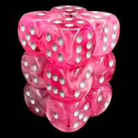 Chessex Ghostly Glow Pink 12 x D6 Dice Set