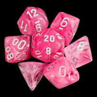 Chessex Ghostly Glow Pink 7 Dice Polyset