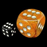Chessex Glitter Gold with Silver BIG 30mm D6 Spot Dice
