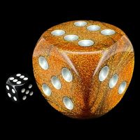 Chessex Glitter Gold with Silver MASSIVE 50mm D6 Spot Dice