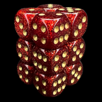 Chessex Glitter Ruby 12 x D6 Dice Set