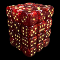 Chessex Glitter Ruby 36 x D6 Dice Set