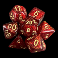 Chessex Glitter Ruby 7 Dice Polyset