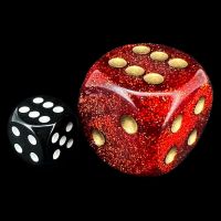 Chessex Glitter Ruby with Gold BIG 30mm D6 Spot Dice