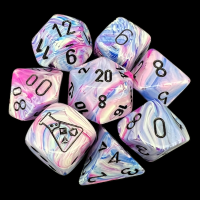 Chessex LAB 8 Festive Hydrangea With Black 7 Dice Polyset