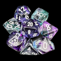 Chessex LAB 8 Nebula Fluorite With White 7 Dice Polyset