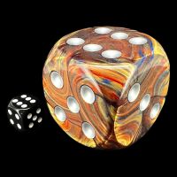 Chessex Lustrous Gold with Silver MASSIVE 50mm D6 Spot Dice