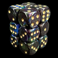 Chessex Lustrous Shadow 12 x D6 Dice Set