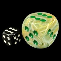 Chessex Marble Green with Dark Green BIG 30mm D6 Spot Dice