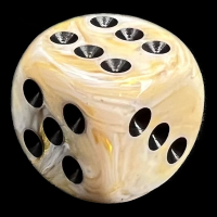 Chessex Marble Ivory & Black 16mm D6 Spot Dice