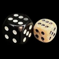 Chessex Marble Ivory & Black 12mm D6 Spot Dice