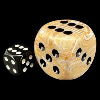 Chessex Marble Ivory with Black BIG 30mm D6 Spot Dice