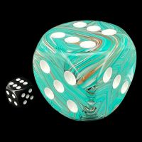 Chessex Marble Oxi-Copper with White MASSIVE 50mm D6 Spot Dice