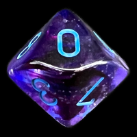 Chessex Nebula Nocturnal & Blue Luminary Glow In Dark D10 Dice
