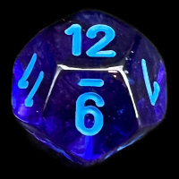 Chessex Nebula Nocturnal & Blue Luminary Glow In Dark D12 Dice