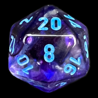 Chessex Nebula Nocturnal & Blue Luminary Glow In Dark D20 Dice