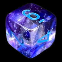 Chessex Nebula Nocturnal & Blue Luminary Glow In Dark D6 Dice