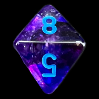 Chessex Nebula Nocturnal & Blue Luminary Glow In Dark D8 Dice