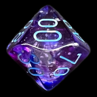 Chessex Nebula Nocturnal & Blue Luminary Glow In Dark Percentile Dice
