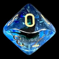 Chessex Nebula Oceanic & Gold Luminary Glow In Dark D10 Dice