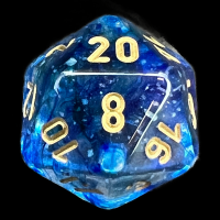 Chessex Nebula Oceanic & Gold Luminary Glow In Dark D20 Dice