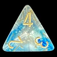 Chessex Nebula Oceanic & Gold Luminary Glow In Dark D4 Dice