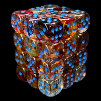 Chessex Nebula Primary & Blue Luminary Glow In Dark 36 x D6 Dice Set