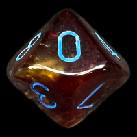 Chessex Nebula Primary & Blue Luminary Glow In Dark D10 Dice